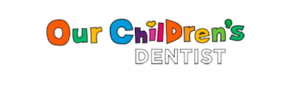 Logo for our children's dentist, colorful letters for our children, transparent background